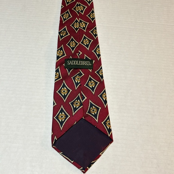 SADDLEBRED Silk Red Tie 55” - Picture 2 of 5
